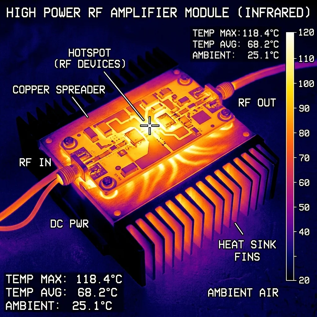 Thermal imaging of RF amplifier